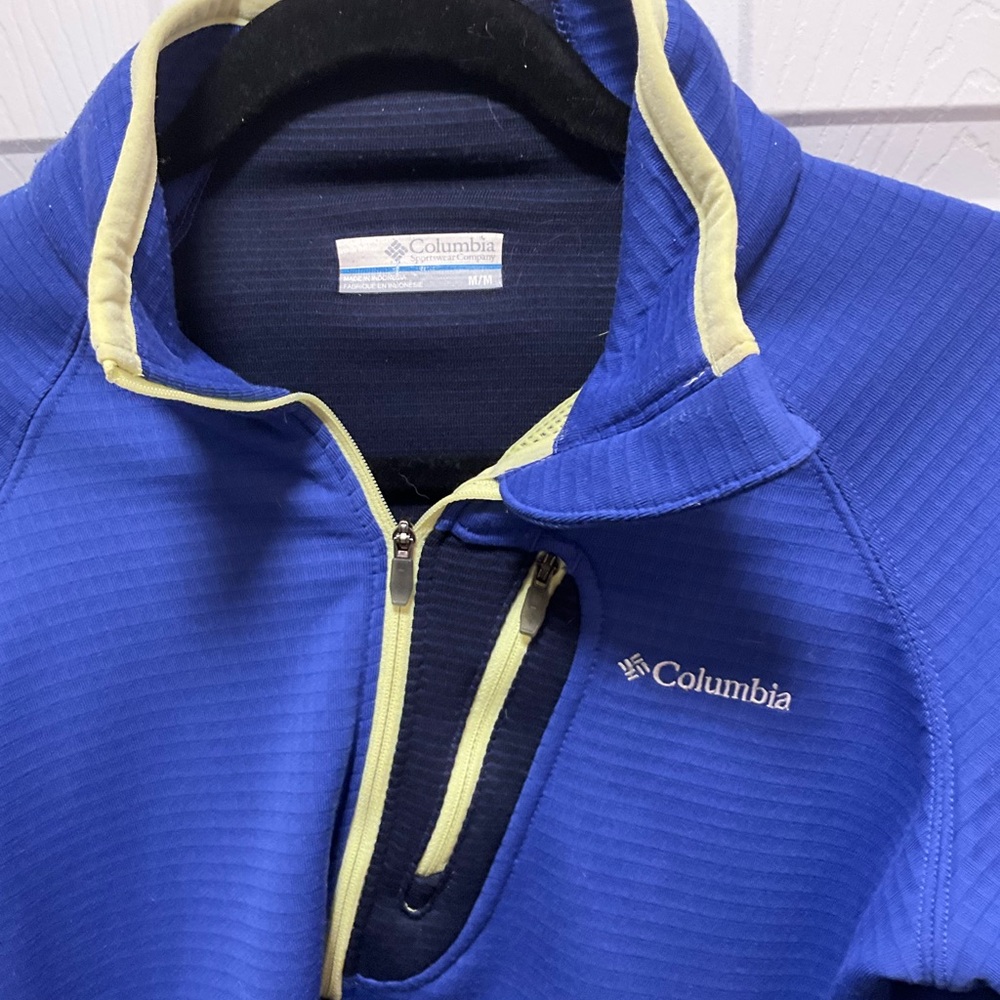 Columbia Navy and Yellow Half-Zip Jacket